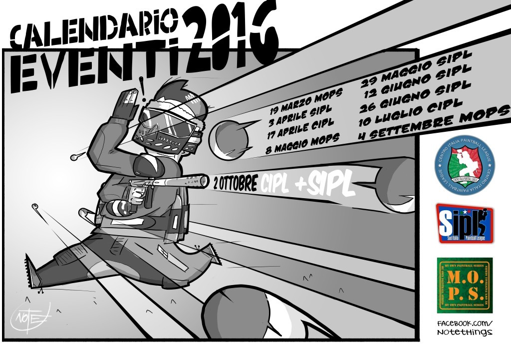 Calendario Paintball 2016